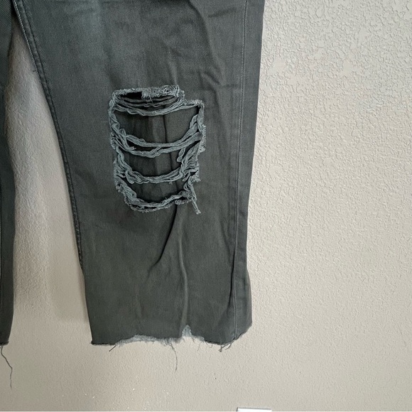 NWT Vervet Leslie 90’s Vintage Flare Distressed Jeans Women’s Size 31 Green - Picture 5 of 11